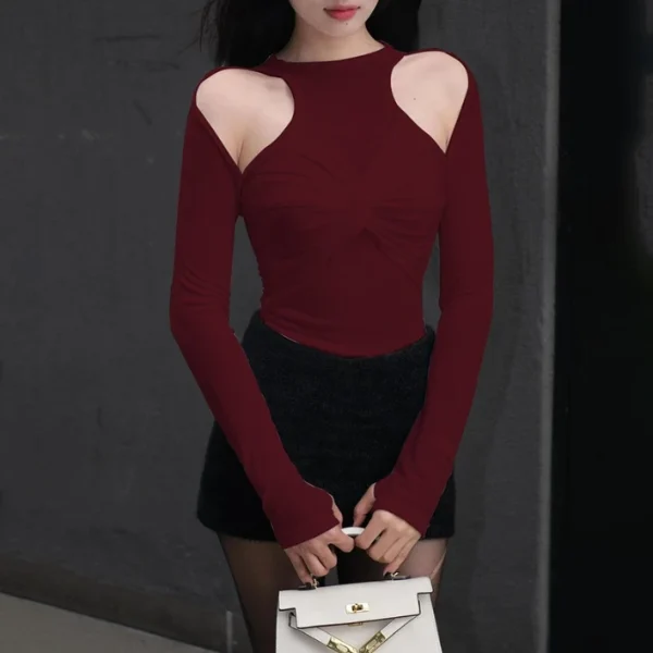 High Quality Y2K popular women's clothing cut out long sleeve body con women's top Order Small MOQ - Image 6