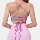 High Quality Yoga top tie drawstring dye sportswear Sports Bra Women's workout vests Order Small MOQ