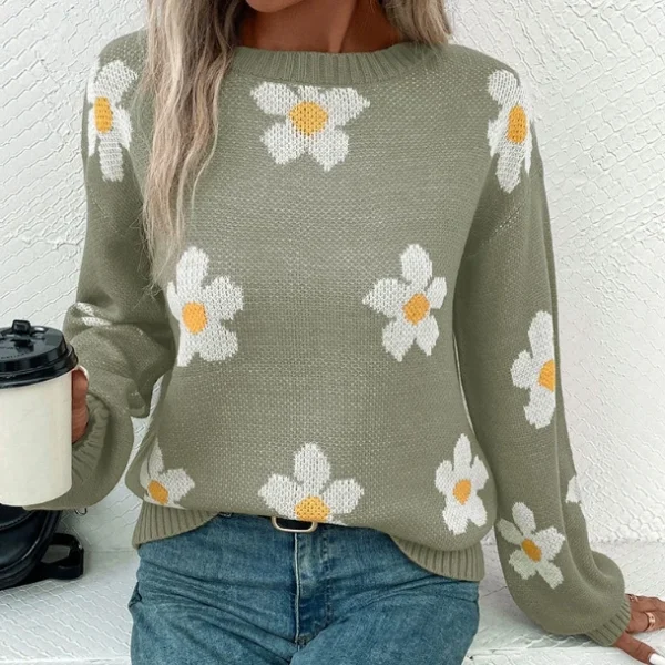 High Quality Casual Women's Sweaters s long sleeve Flower pattern women's top Order Small MOQ - Image 5
