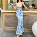 High Quality Holiday dress resort wear Subtropical print maxi dress women's dress Order Small MOQ