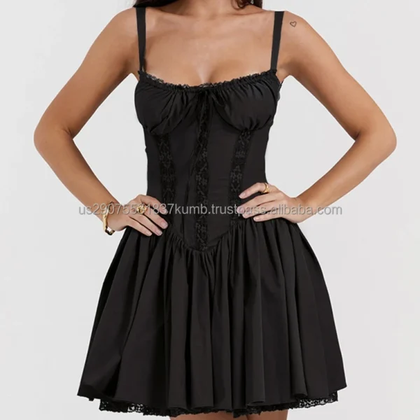 High Quality Y2K popular women's clothing lace drawstring mini dress women's dress Order Small MOQ