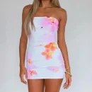 High Quality Digital printing Casual Dresses off shoulder Subtropical print women's dress Order Small MOQ