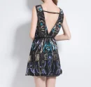 High Quality Women's holiday party dress sequin detail open back Socialite women's dress Order Small MOQ
