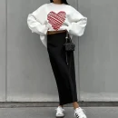 High Quality Turtleneck Women's Sweaters long sleeve Love print women's top Order Small MOQ