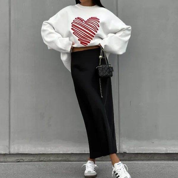 High Quality Turtleneck Women's Sweaters long sleeve Love print women's top Order Small MOQ - Image 4