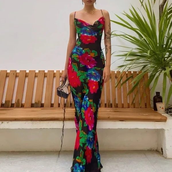 High Quality Digital printing Casual Dresses drawstring cut out sexy women's dress Order Small MOQ - Image 4