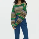 High Quality Casual Women's Sweaters  long sleeve Fashion Stripe matching women's top Order Small MOQ