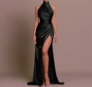 High Quality Polyester Women's dress Halter sleeveless slit maxi dress women's dress Order Small MOQ