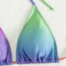 High Quality Bikinis and Beachwear Metallic gradation drawstring Bikini women's Swimwear Order Small MOQ