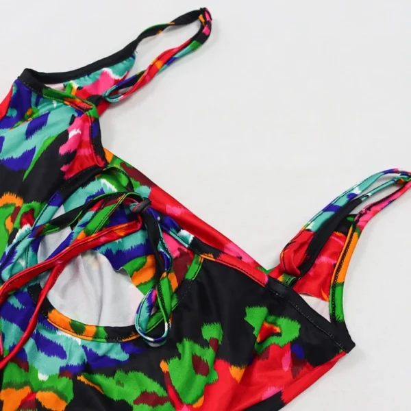 High Quality Digital printing Casual Dresses drawstring cut out sexy women's dress Order Small MOQ - Image 6