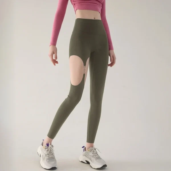 High Quality Yoga pants Metal buckle hollow waisted  hip lifting Women's workout vests Order Small MOQ - Image 4