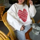 High Quality Turtleneck Women's Sweaters long sleeve Love print women's top Order Small MOQ