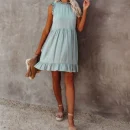 High Quality Women Clothing organic cotton mini dresses Beading Ruched women's dress Order Small MOQ
