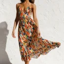 High Quality Holiday dress resort wear Beach dress flounce maxi dress women's dress Order Small MOQ