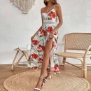 High Quality Holiday dress resort wear Subtropical print maxi dress women's dress Order Small MOQ