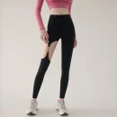 High Quality Yoga pants Metal buckle hollow waisted  hip lifting Women's workout vests Order Small MOQ