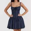 High Quality Y2K popular women's clothing lace drawstring mini dress women's dress Order Small MOQ