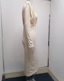 High Quality Casual Dresses-Shirt Dress maxi Round neck flared sleeves women's dress Order Small MOQ
