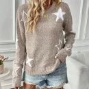 High Quality Turtleneck Women's Sweaters Five pointed star round collar long sleeve Order Small MOQ