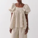 High Quality Women Clothing organic cotton Puffed sleeves and backless  women's T-shirt Order Small MOQ