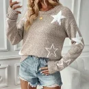 High Quality Turtleneck Women's Sweaters Five pointed star round collar long sleeve Order Small MOQ