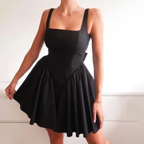 High Quality Y2K popular women's clothing open back Bow Aline lacing women's dress Order Small MOQ