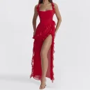 High Quality Women's holiday dress Solid color dress with large halter skirtwomen's dress Order Small MOQ