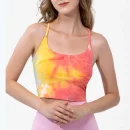 High Quality Yoga top tie drawstring dye sportswear Sports Bra Women's workout vests Order Small MOQ