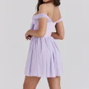 High Quality Y2K popular women's clothing Bow off shoulder mini dress women's dress Order Small MOQ
