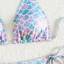Shimmering Gradient Drawstring Bikini - High-End Metallic Beachwear for Women
