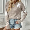 High Quality Turtleneck Women's Sweaters Five pointed star round collar long sleeve Order Small MOQ