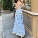 High Quality Holiday dress resort wear Subtropical print maxi dress women's dress Order Small MOQ