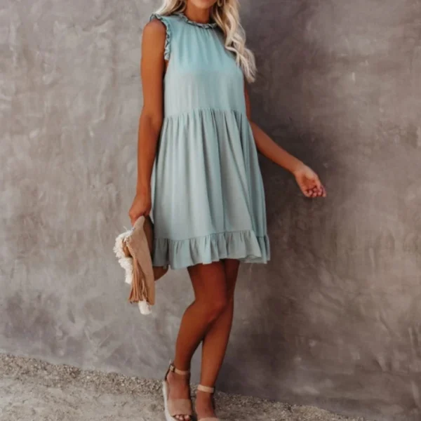 High Quality Women Clothing organic cotton mini dresses Beading Ruched women's dress Order Small MOQ - Image 2