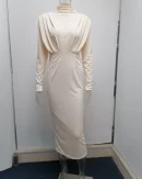 High Quality Casual Dresses-Shirt Dress maxi Round neck flared sleeves women's dress Order Small MOQ