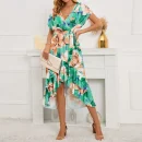 High Quality Women's holiday dress resort wear Subtropical print kneelength women's dress Order Small MOQ