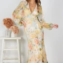 High Quality Digital printing Casual Dresses Subtropical print  Deep V Neck women's dress Order Small MOQ